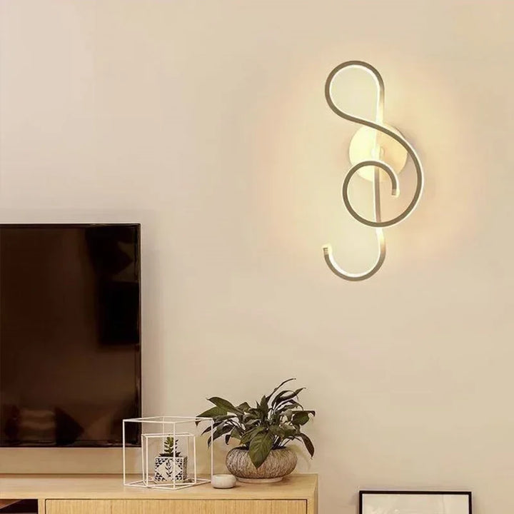 Moderne LED Wandleuchte - Musikalische Note Wandlampe für Schlafzimmer, Wohnzimmer und Büro, Berührung Ein/Aus, Auf- und Abwärts Lichtrichtung, Innenraum Dekoration