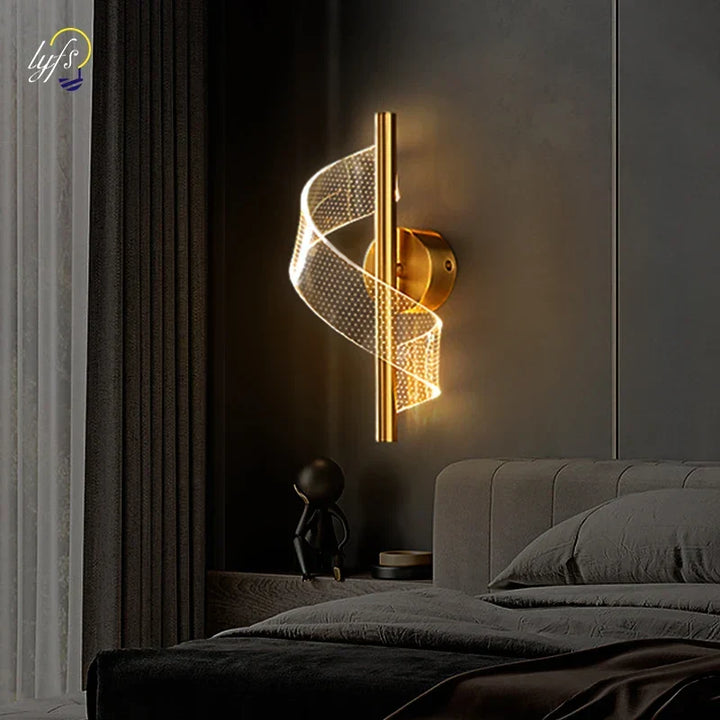 Nordic LED Pendelleuchte – Moderne Hängelampe für Wohnzimmer, Schlafzimmer, Esstisch und Flur – Goldene Acrylschirm, Innenraumdekoration
