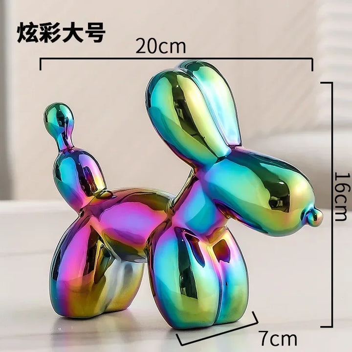 Nordic Keramische Ballonhund Skulptur Gold Tier Dekorationen Statue Wohnzimmer Ornamente Kreatives Schreibtisch Ornament Heim Deko