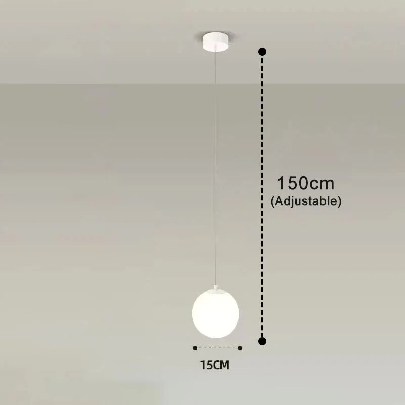 Moderne Glas LED Pendelleuchte – Nordischer Stil Hängeleuchte für Wohnzimmer, Schlafzimmer, Restaurant und Bar, 220V AC, Innenbeleuchtung Einbauleuchte