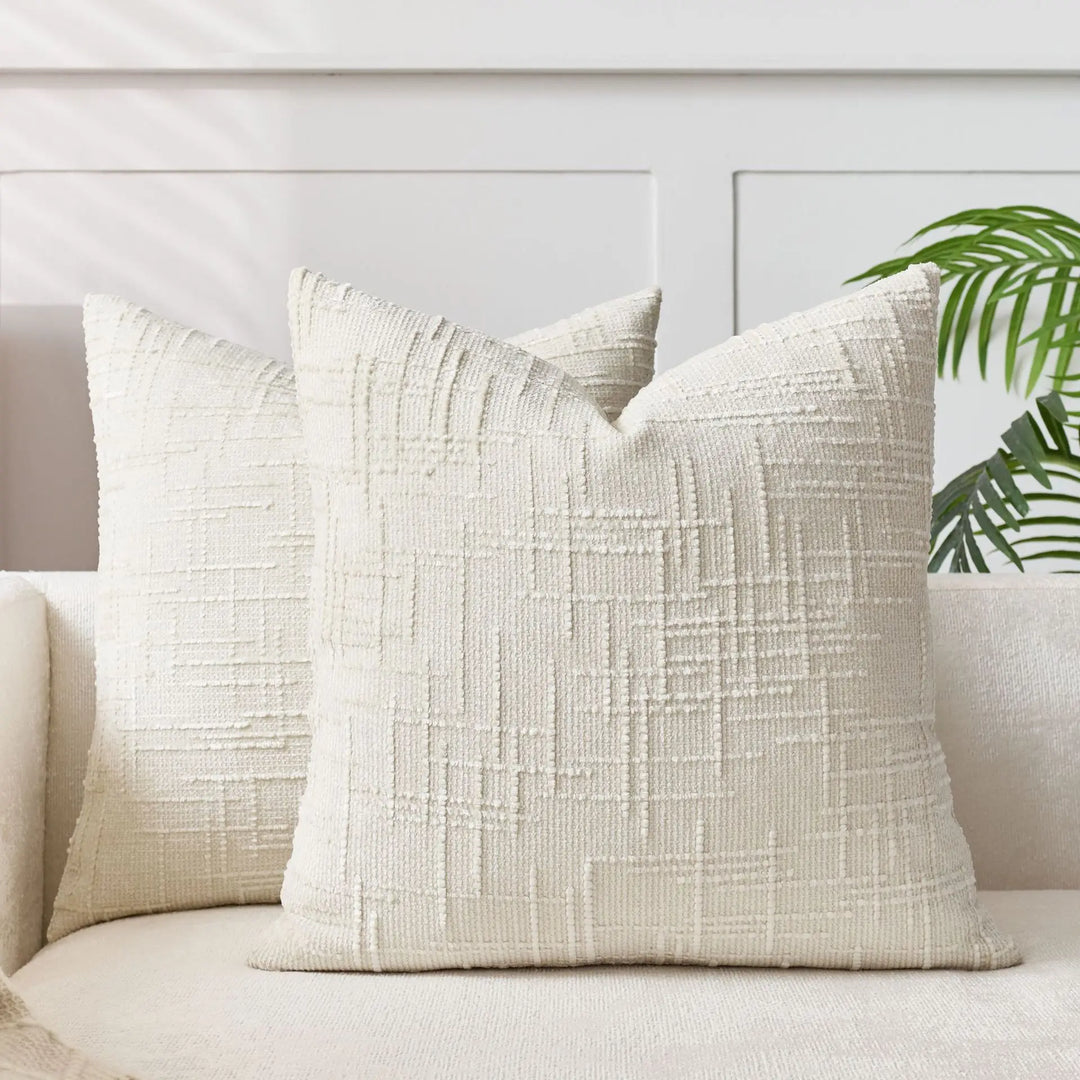 Chenille-Kissen mit Bambusstruktur in einfarbig für Sofa und Schlafzimmer