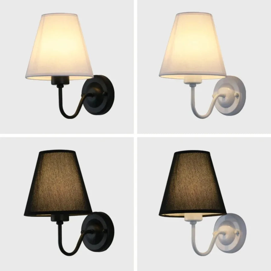 Moderne LED-Stoffwandleuchte – E27 Retro-Wandbeleuchtung für Schlafzimmer, Wohnzimmer, Hotel und Esszimmer