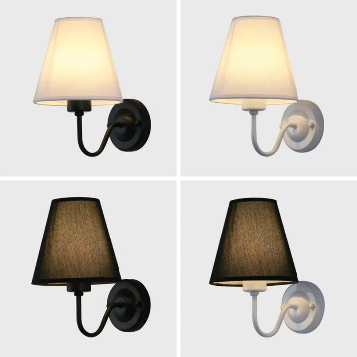Moderne LED-Stoffwandleuchte – E27 Retro-Wandbeleuchtung für Schlafzimmer, Wohnzimmer, Hotel und Esszimmer