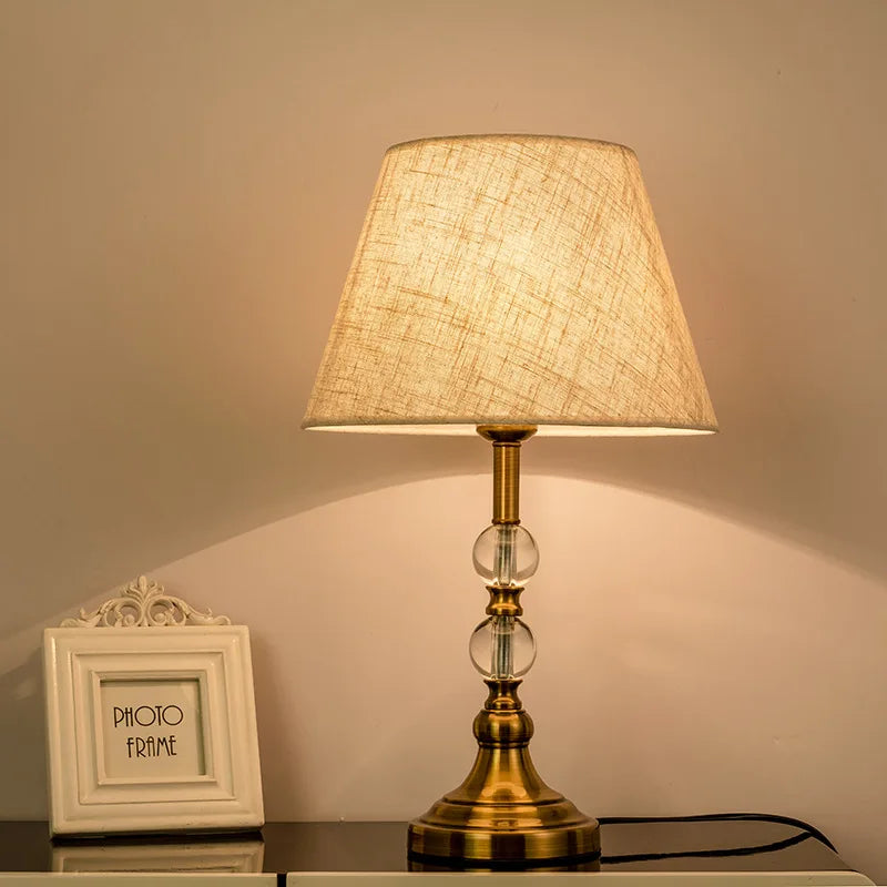 Amerikanische Imitation Kupfer Kristall Nachttischlampe - Moderne europäische Stil Schreibtischlampe