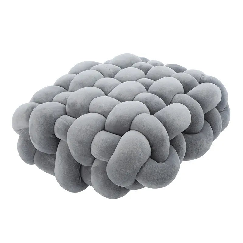 Wohnzimmer Weicher Plüsch Knotenkissen Sofa Kissen Einfarbig Quadratisch Handgewebtes Heimwurfkissen Quadratische Gewebte Sitzkissen Kissen