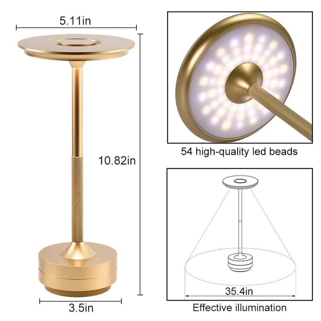 Klassische Touch-Sensor-LED-Tischlampe | Wiederaufladbare kabellose Schreibtischlampe mit 3 Farbtemperaturen einstellbar