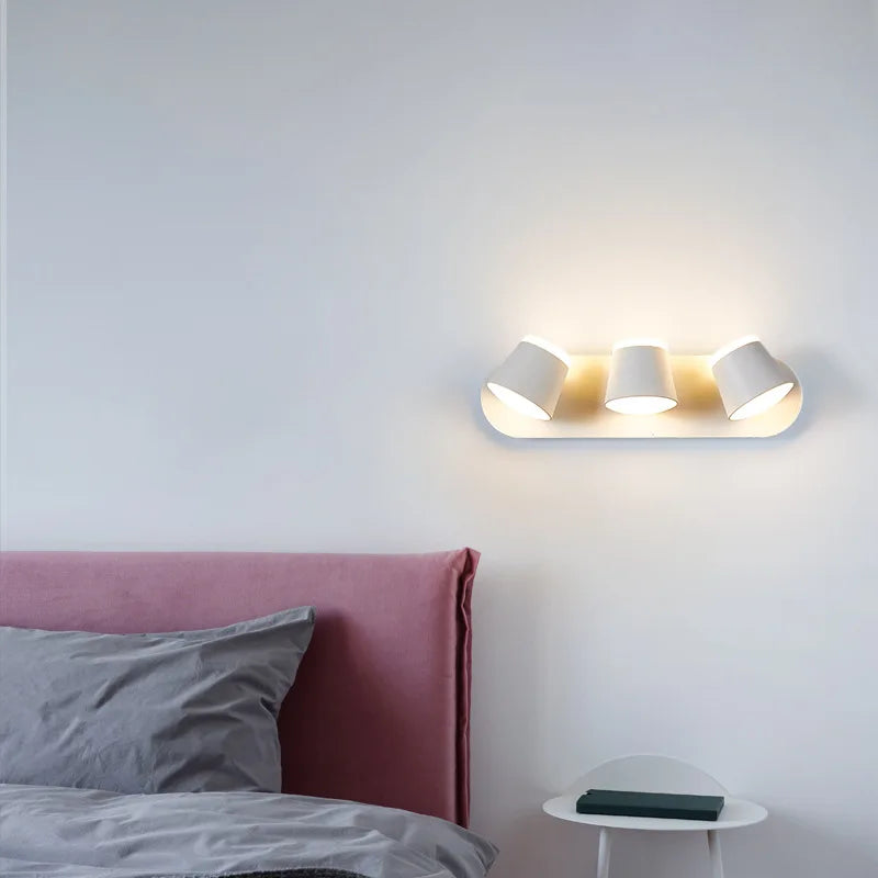 Moderne LED Wandleuchte – 330° Schwenkbar, 3000K & 6500K einstellbares weißes Licht, Aluminiumlegierung Wandleuchte für Schlafzimmer, Küche und Wohnzimmer