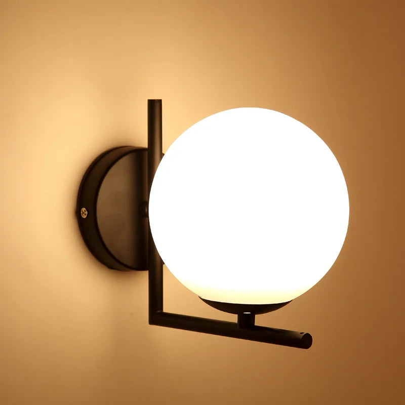 Moderne Minimalistische LED Wandleuchte – Europäische Stil Glas Wandleuchte für Wohnzimmer, Schlafzimmer und Nachttisch