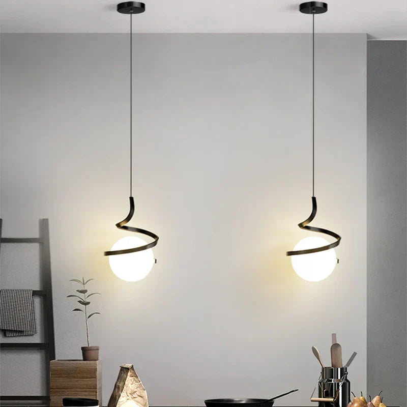 Nordic Glass LED Pendelleuchte – 3-Farben-Temperatur, 1-Wege-Hängeleuchte für Esszimmer, Schlafzimmer und Wohnzimmer Dekor (5-10 qm Abdeckung)