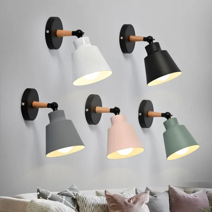 Nordic LED-Wandleuchte – Minimalistisches Massivholz-Design für Schlafzimmer, Wohnzimmer und Flur – Moderne dekorative Beleuchtung mit E27-Fassung