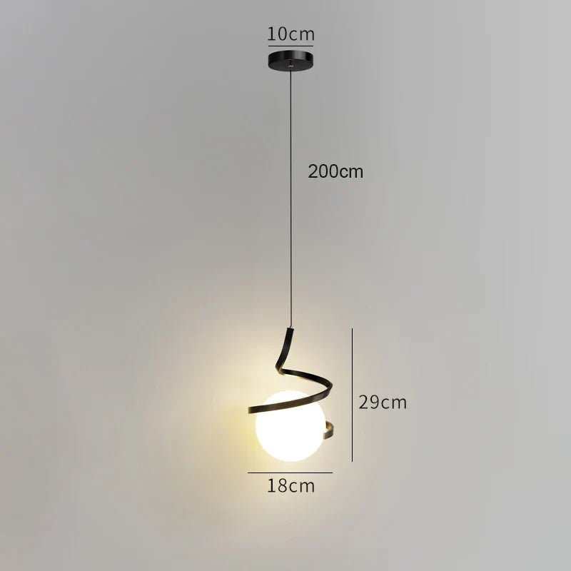 Nordic Glass LED Pendelleuchte – 3-Farben-Temperatur, 1-Wege-Hängeleuchte für Esszimmer, Schlafzimmer und Wohnzimmer Dekor (5-10 qm Abdeckung)