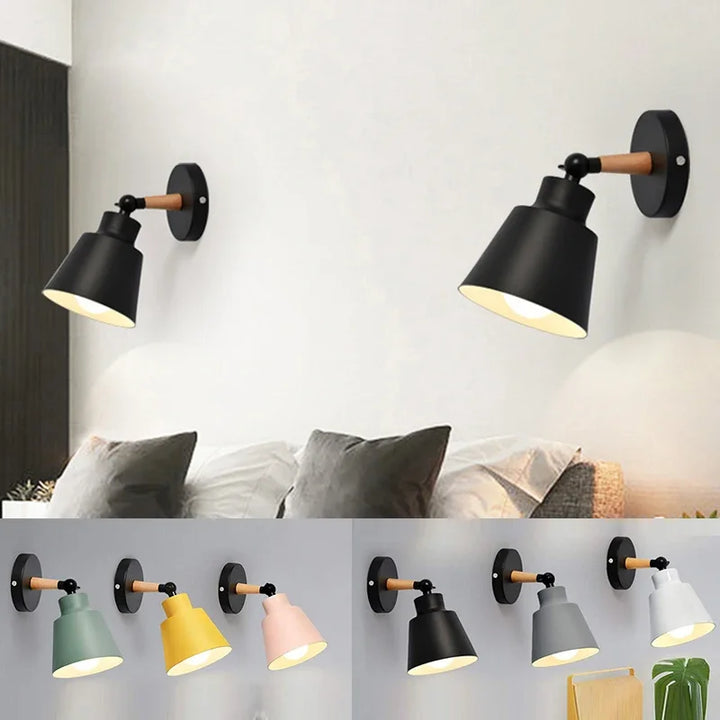 Nordic LED-Wandleuchte – Minimalistisches Massivholz-Design für Schlafzimmer, Wohnzimmer und Flur – Moderne dekorative Beleuchtung mit E27-Fassung