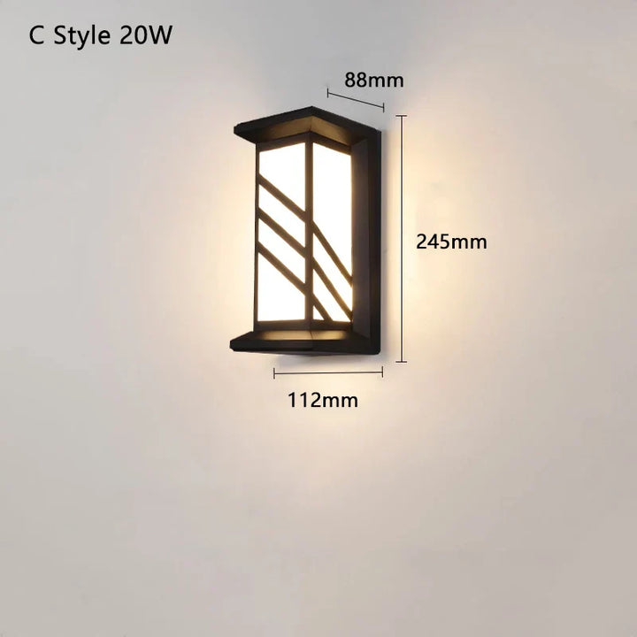 Moderne LED Außenwandleuchte mit Bewegungsmelder - Wasserdichte Veranda-Lampe, Außenbeleuchtungseinrichtung