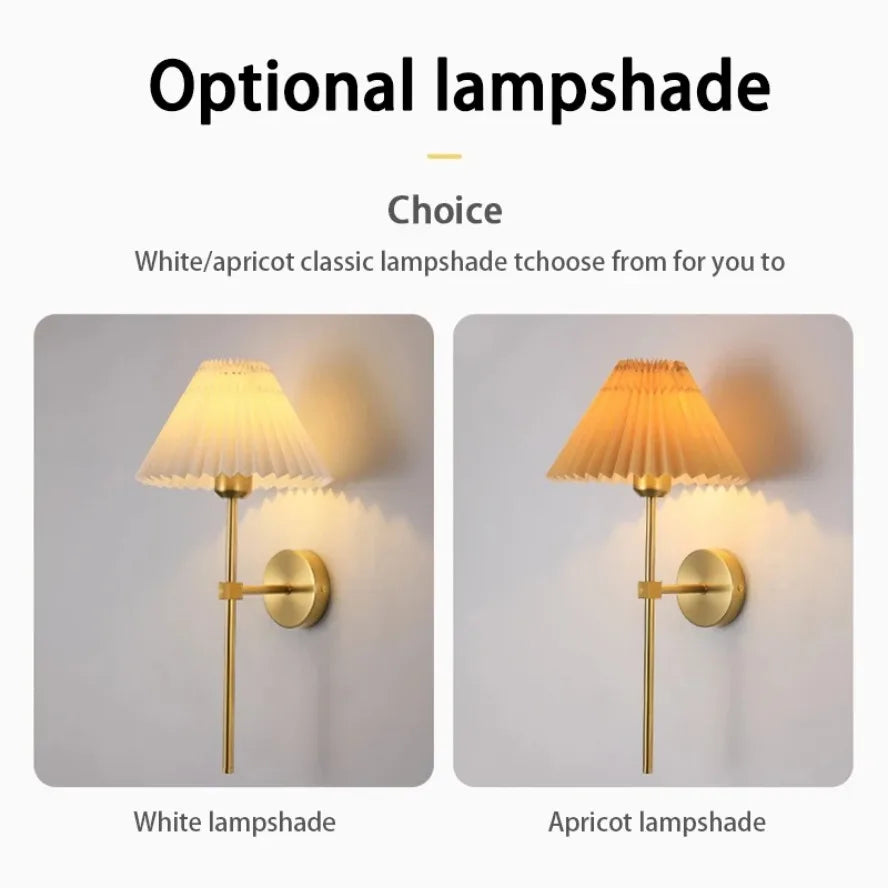Nordic LED Wandleuchte – Modernes Retro-Design für Wohnzimmer, Schlafzimmer und Arbeitszimmer, E27-Fassung, Stoffschirm, Wandmontage