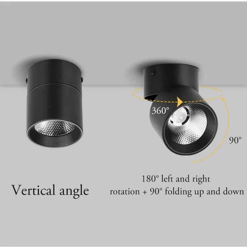Moderne LED-Wandleuchte – Runde Oberflächenmontierte Downlight mit neutralen, kühlen und warmen Lichtoptionen für Küche, Schlafzimmer, Esszimmer und mehr