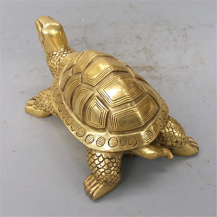 Brass Feng Shui Schildkröte Statue Glückliches Tier Skulptur für Langlebigkeit Home Office Dekoration Figur Geschenk Studien Ornament