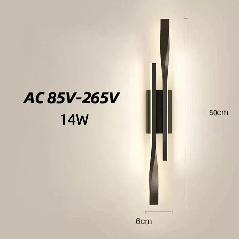 Moderne LED Langstreifen Wandlampe – Luxuriöse kreative Nachttisch- und Wohnzimmerlampe, einfaches nordisches Design für Schlafzimmer, TV-Wand und Innenraumbemalung