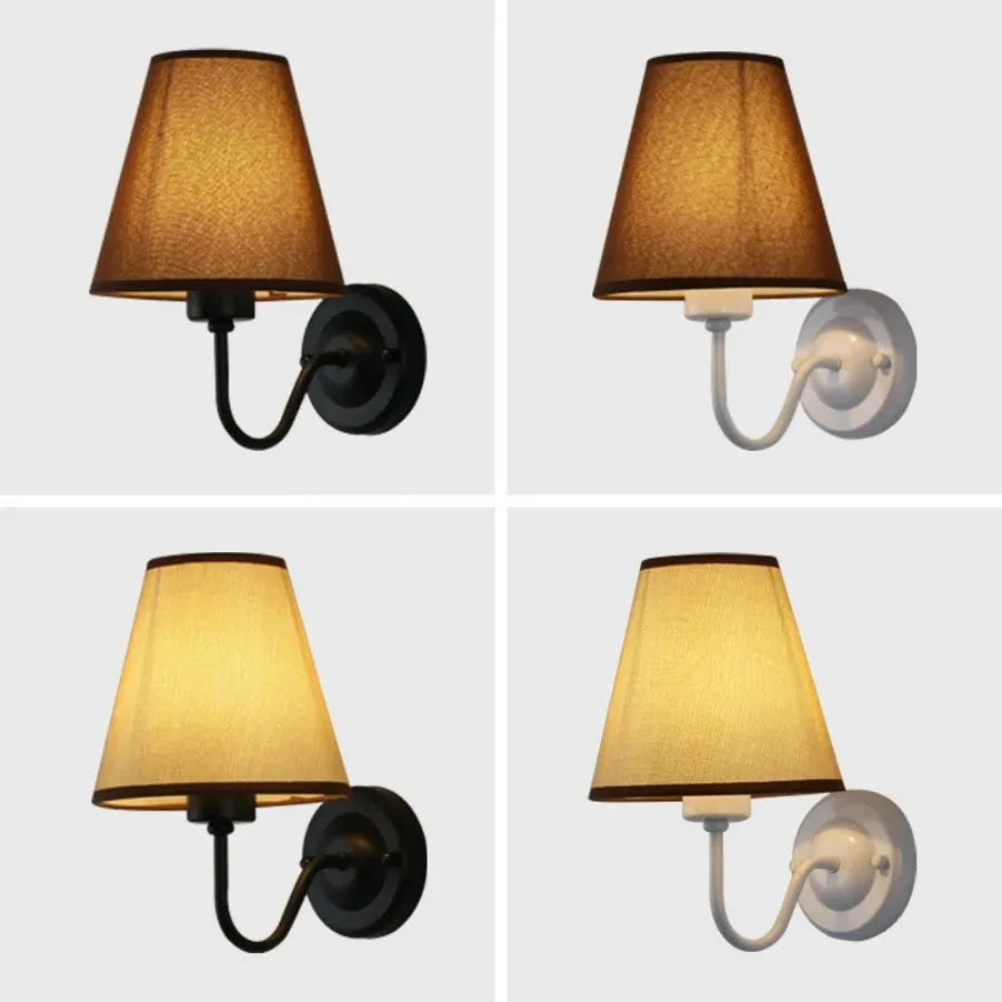 Moderne LED-Stoffwandleuchte – E27 Retro-Wandbeleuchtung für Schlafzimmer, Wohnzimmer, Hotel und Esszimmer
