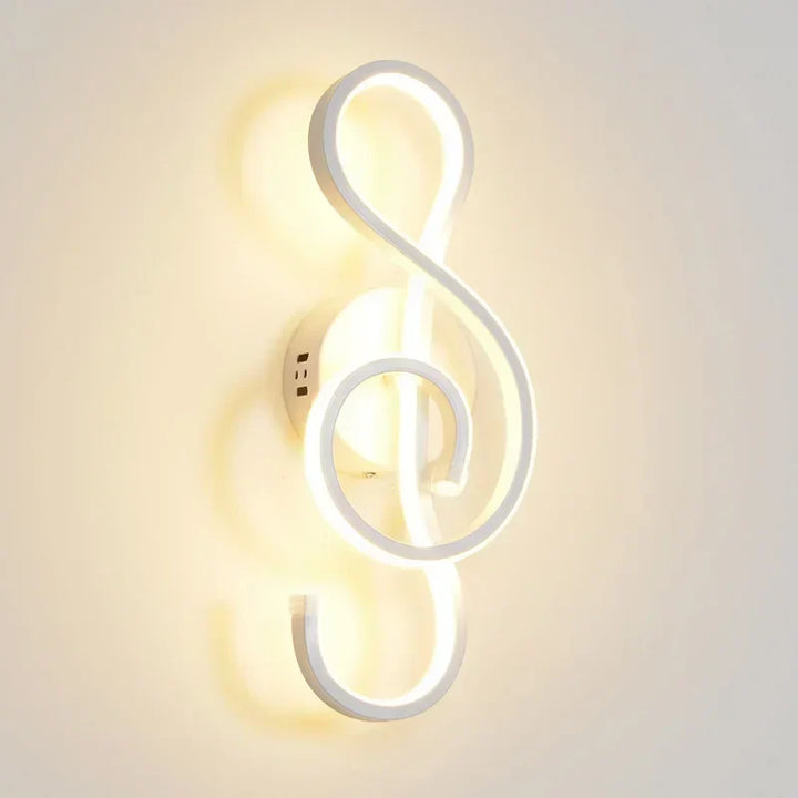 Moderne LED Wandleuchte - Musikalische Note Wandlampe für Schlafzimmer, Wohnzimmer und Büro, Berührung Ein/Aus, Auf- und Abwärts Lichtrichtung, Innenraum Dekoration