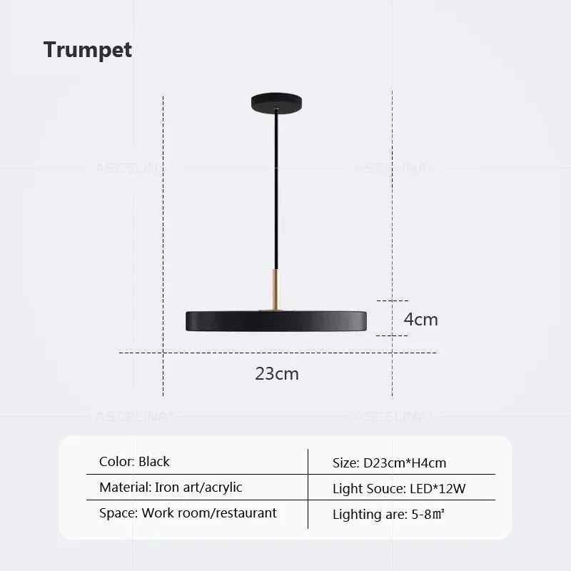 Moderne LED Pendelleuchte – 23/30cm Scheibenhängelampe für Schlafzimmer, Wohnzimmer, Büro und Gang – Dimmbares LED Deckenlicht