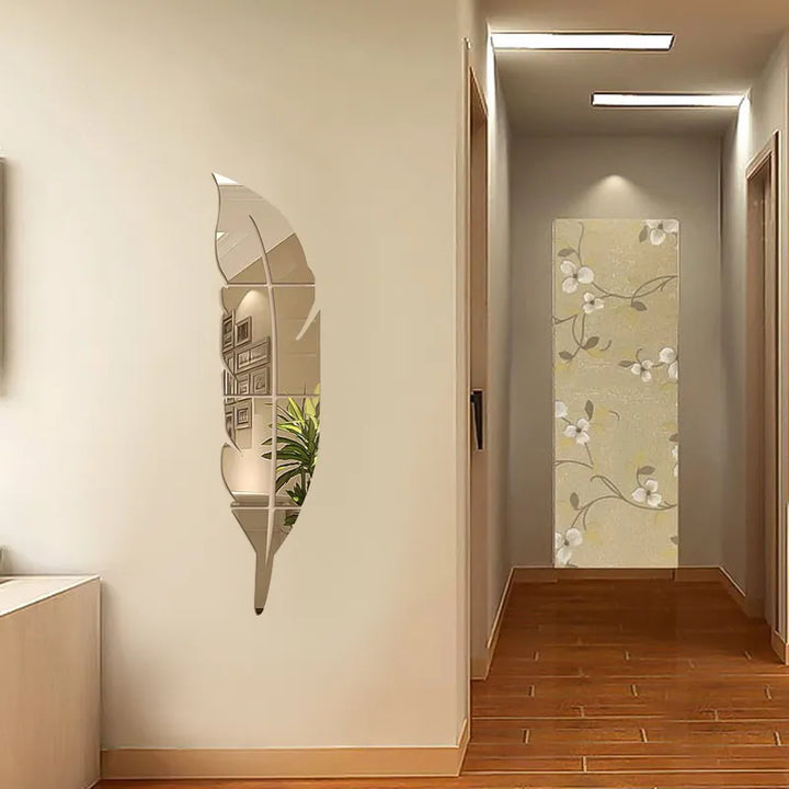 3D Feder Kunst Spiegel Wandaufkleber