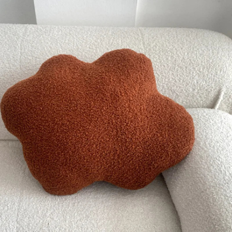 Nordic Bouclé Abstract Kissen – Minimalistisches Plüschkissen