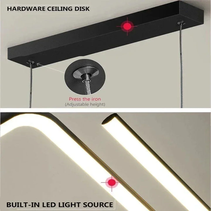 Moderne LED-Pendelleuchte – Intelligente Fernbedienung mit einstellbarer Helligkeit & Farbtemperatur für Esszimmer, Wohnzimmer und Schlafzimmer