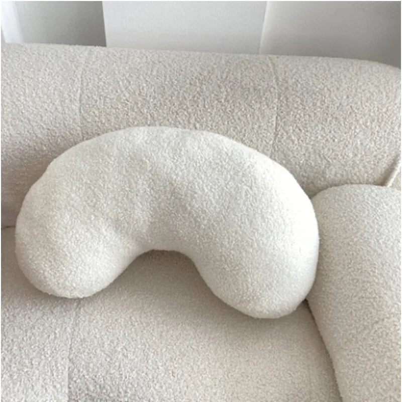 Nordic Bouclé Abstract Kissen – Minimalistisches Plüschkissen
