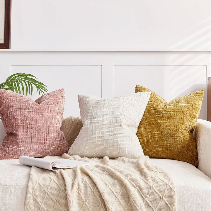 Chenille-Kissen mit Bambusstruktur in einfarbig für Sofa und Schlafzimmer
