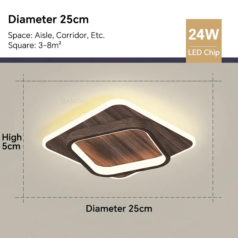 Moderne LED-Deckenlampe - Quadratische Deckenleuchte für Wohnraum, Treppe, Flur und mehr