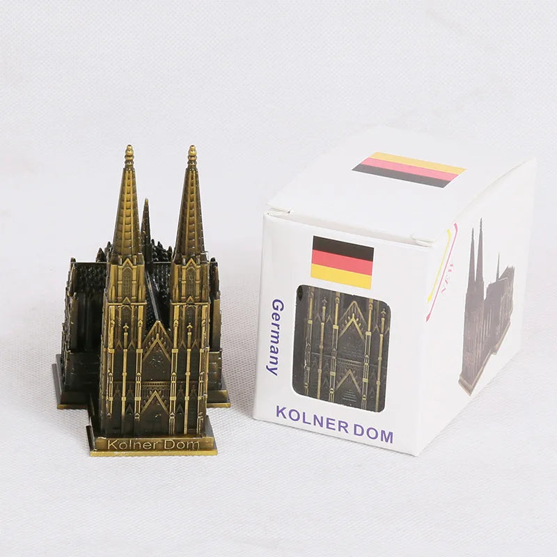 Kölner Dom Modell Metall Antik Bronze Deutschland Kölner Dom Gebäude Figurine Weltberühmtes Wahrzeichen Architektur Dekoration