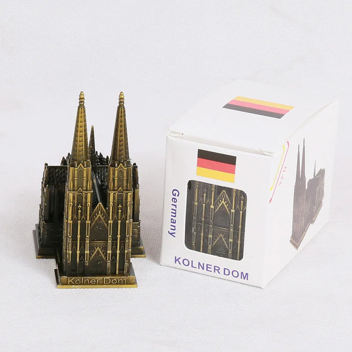 Kölner Dom Modell Metall Antik Bronze Deutschland Kölner Dom Gebäude Figurine Weltberühmtes Wahrzeichen Architektur Dekoration