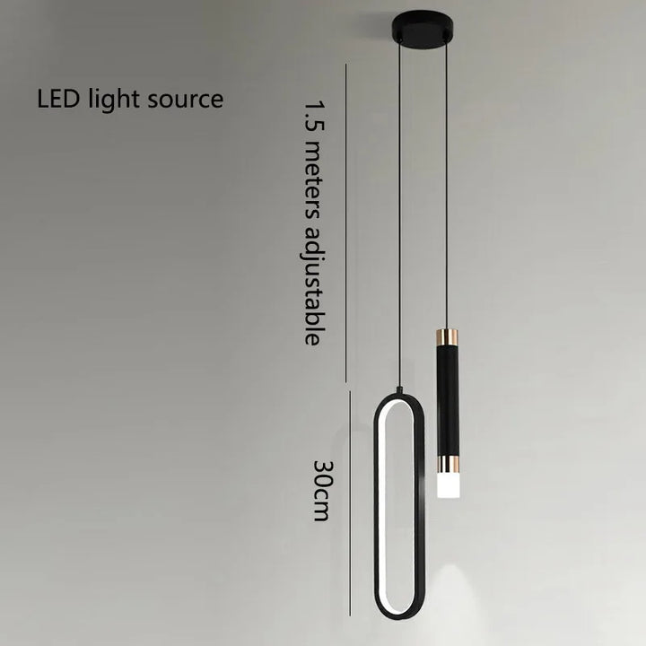 Moderner minimalistischer LED-Hängelampe Kronleuchter – einstellbare Hängeleuchte für Schlafzimmer, Wohnzimmer und Wohnkultur