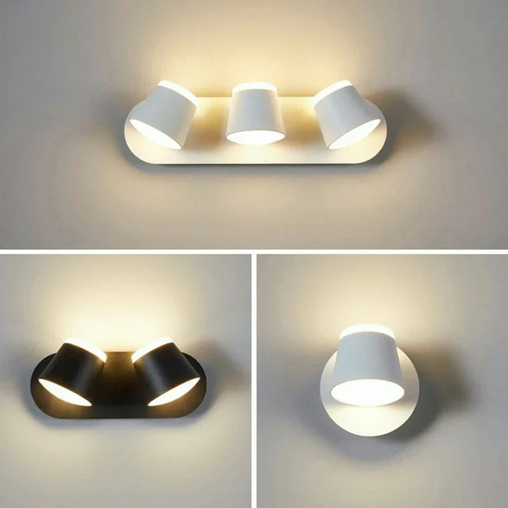 Moderne LED Wandleuchte – 330° Schwenkbar, 3000K & 6500K einstellbares weißes Licht, Aluminiumlegierung Wandleuchte für Schlafzimmer, Küche und Wohnzimmer