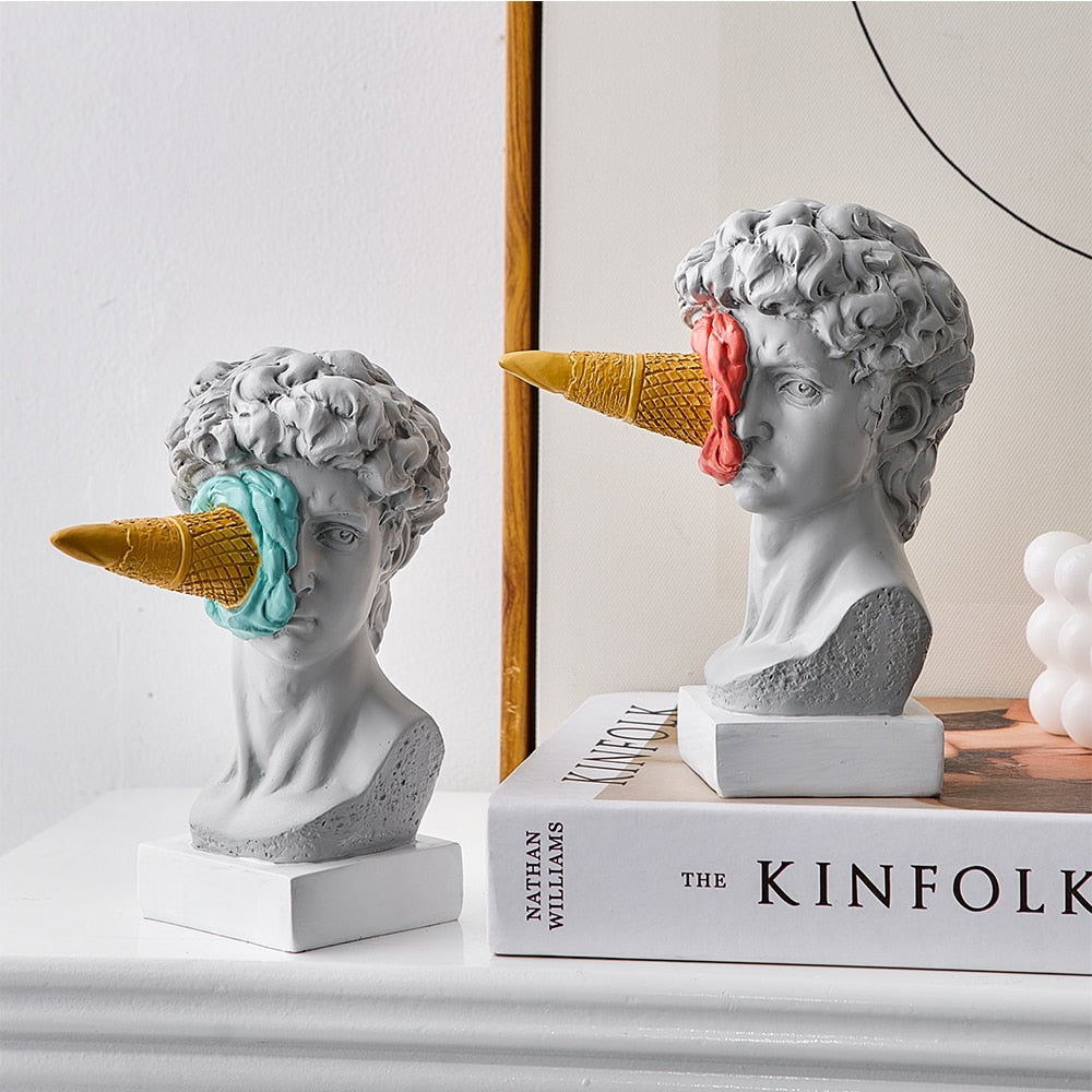 David Figurine mit Eiscreme Heimdekorationsskulptur