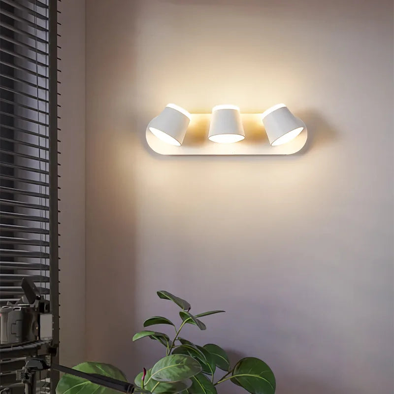 Moderne LED Wandleuchte – 330° Schwenkbar, 3000K & 6500K einstellbares weißes Licht, Aluminiumlegierung Wandleuchte für Schlafzimmer, Küche und Wohnzimmer