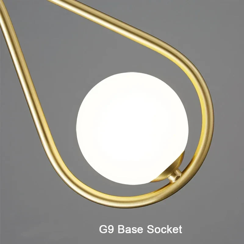 Moderne LED Pendelleuchte – Nordischer Mattglas Ball Kronleuchter mit G9 Glühbirne für Schlafzimmer, Wohnzimmer und Esszimmer