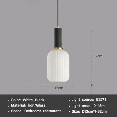 Moderne Nordische Glas Pendelleuchte – Einzelkopf LED Hängeleuchte für Esszimmer, Schlafzimmer, Café und Studium – Weiß, Grün, Cognac & Mehr