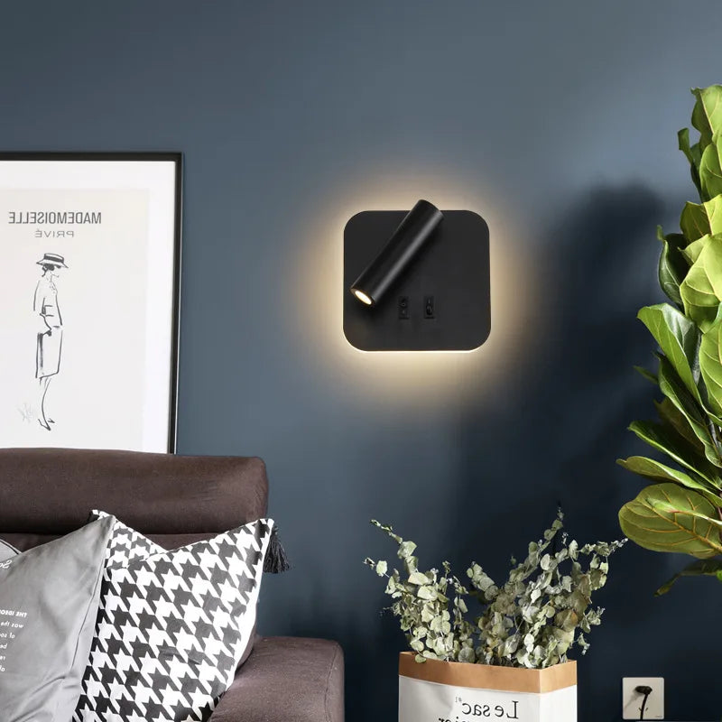 Moderne LED Wandleuchte – 350° schwenkbare einstellbare Auf- und Abwärts-Wandleuchte, 3000K Warmweiß bis 6500K Kaltlicht, Aluminium Wandlampe