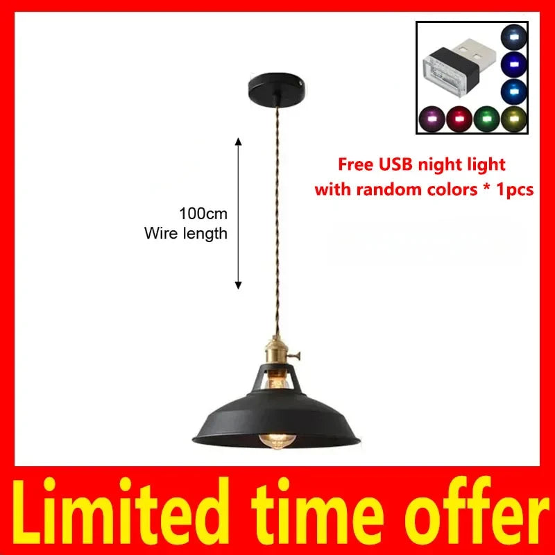 LED Eisen Kronleuchter Pendelleuchte - Vintage Hängelampe