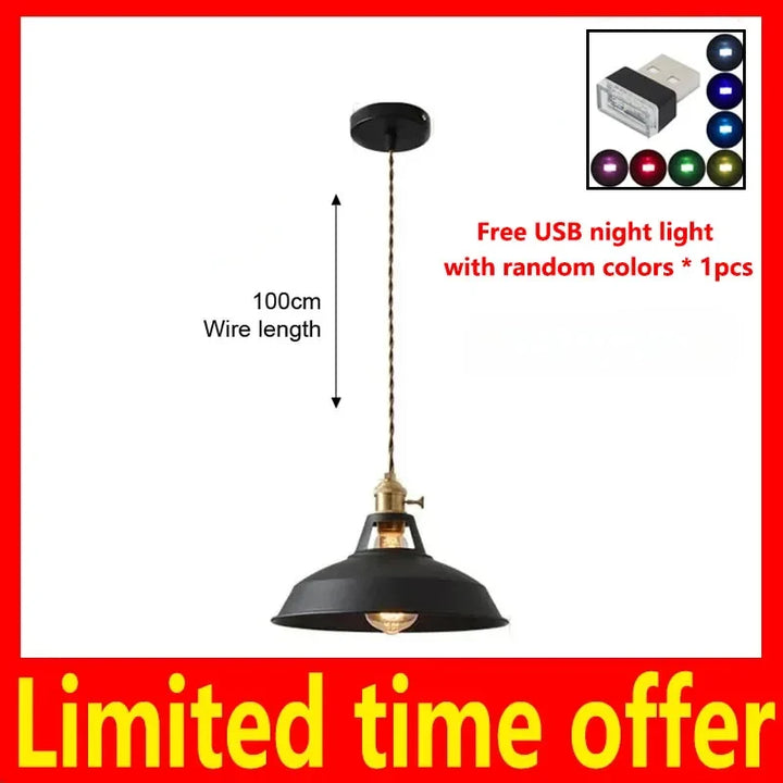 LED Eisen Kronleuchter Pendelleuchte - Vintage Hängelampe