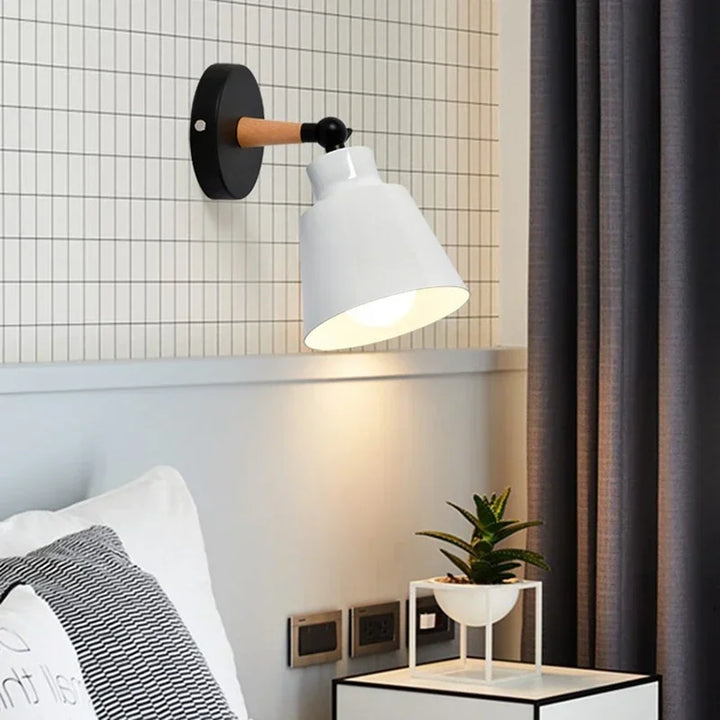 Nordic LED-Wandleuchte – Minimalistisches Massivholz-Design für Schlafzimmer, Wohnzimmer und Flur – Moderne dekorative Beleuchtung mit E27-Fassung