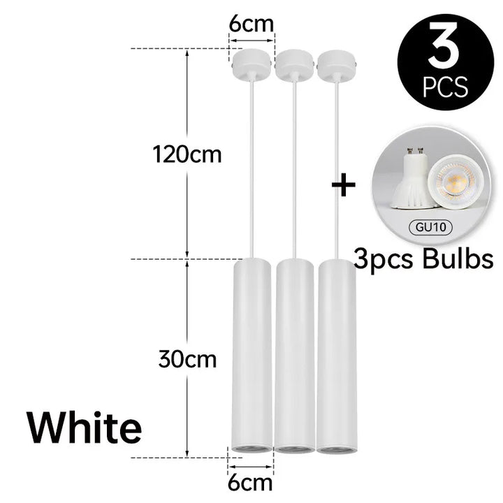 Moderne LED Pendelleuchte – Schlanker Zylinder Hängeleuchte für Küchen-, Wohn- und Schlafzimmerdekoration