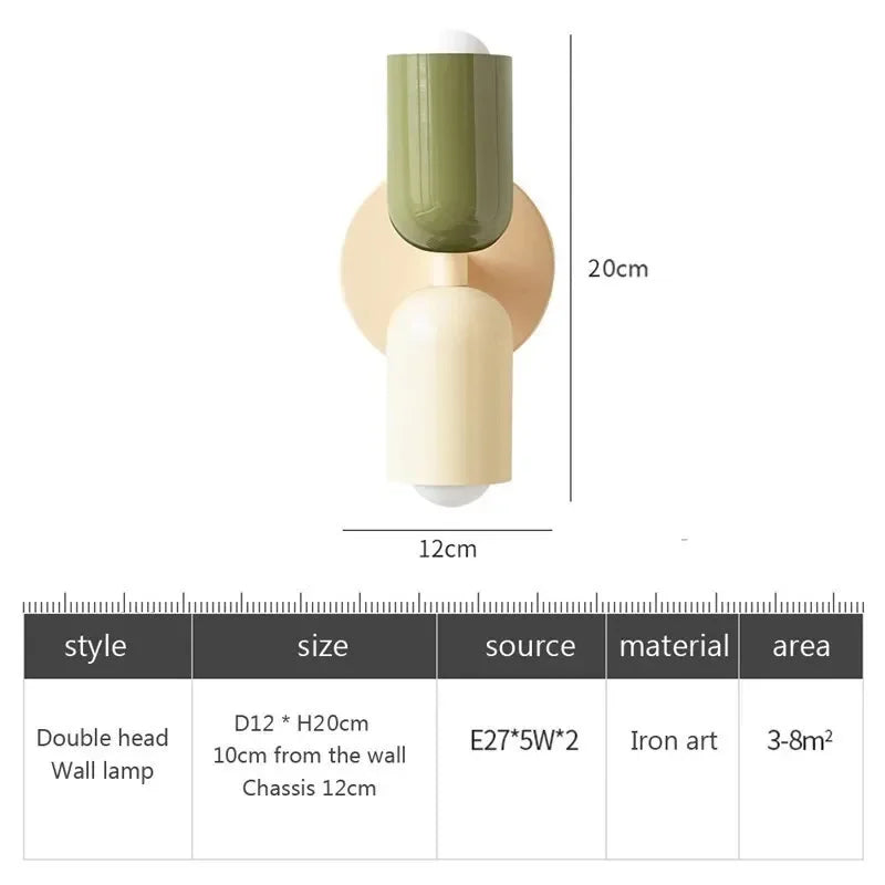 Nordic LED Wandleuchten – Modern Minimalistische Doppelkopf Wandleuchte für Wohnzimmer, Schlafzimmer, Studium und Innendekoration
