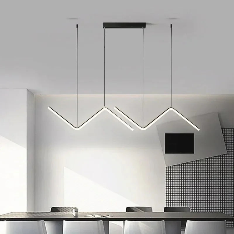Moderne LED Pendelleuchte – 90 cm 2-Kopf verstellbare Leuchte mit Fernbedienung, dimmbar, für Wohnzimmer, Schlafzimmer, Hotel und Arbeitszimmer