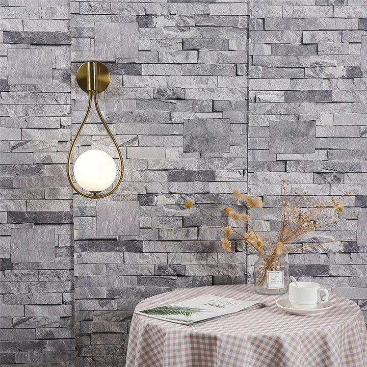 Moderne Metall- und Glaskugel-Wandleuchte – Nordic Style Wandbeleuchtung für Wohnzimmer, Schlafzimmer, Gang, Flur und Treppen – AC-betrieben, LED-Birne enthalten