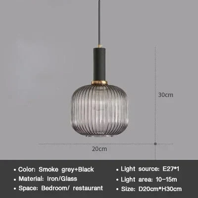Moderne Nordische Glas Pendelleuchte – Einzelkopf LED Hängeleuchte für Esszimmer, Schlafzimmer, Café und Studium – Weiß, Grün, Cognac & Mehr