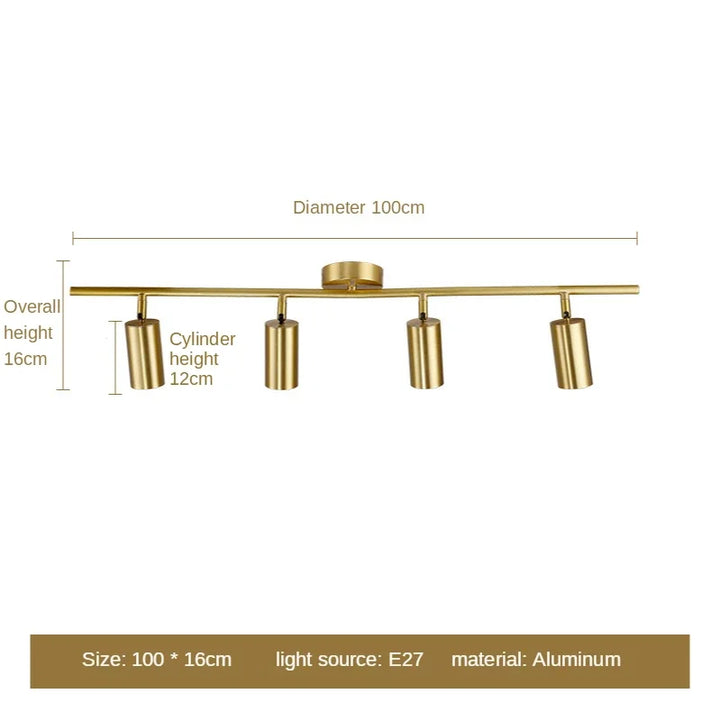 Moderne Gold-Spotlight-Deckenleuchte – Nordischer minimalistischer E27 LED-Leuchte für Wohnzimmer, Schlafzimmer und Küche