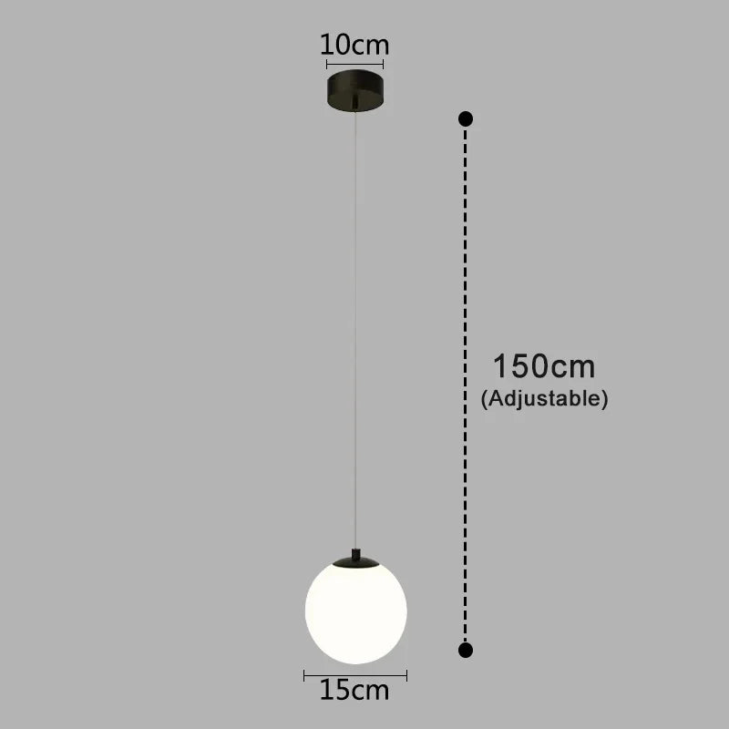 Moderne Glas LED Pendelleuchte – Nordischer Stil Hängeleuchte für Wohnzimmer, Schlafzimmer, Restaurant und Bar, 220V AC, Innenbeleuchtung Einbauleuchte