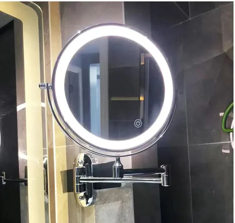 Schwarzer LED wiederaufladbarer Schminkspiegel – 3-Farben Licht